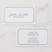 クラシックで白いフレームの調査官の名刺 名刺 (正面/裏面)