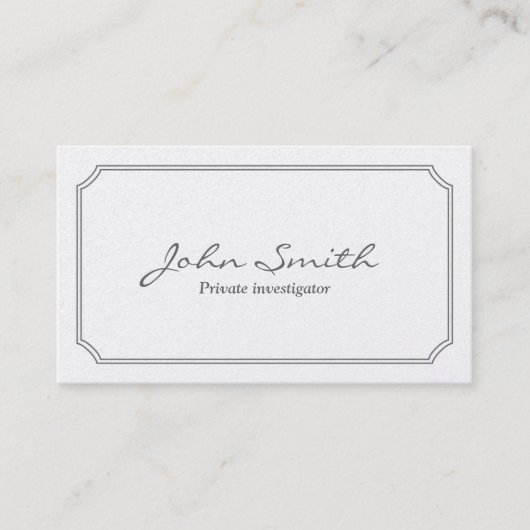 クラシックで白いフレームの調査官の名刺 名刺 (正面)
