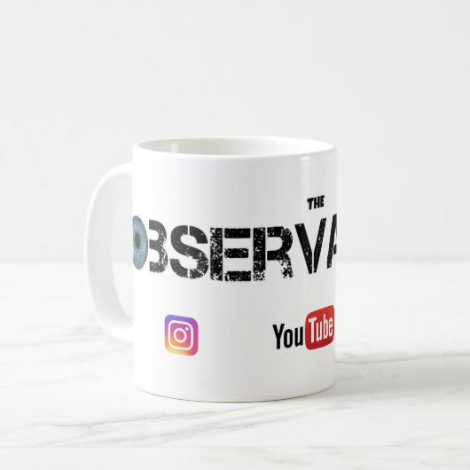 クラシックで白いマグ-観測所 コーヒーマグカップ (正面左)