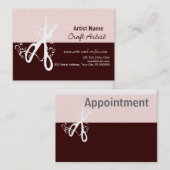 クラシックで芸術的な芸術及び技術のサロンのアポイントメント 予約カード (正面/裏面)