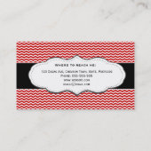 クラシックで赤いシェブロンの名刺 名刺 (裏面)