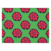 クラシックで赤いポインセチアのデザイン テーブルクロス (正面(横))