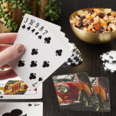 クラシックで赤い小型車 トランプ (インサイチュ)