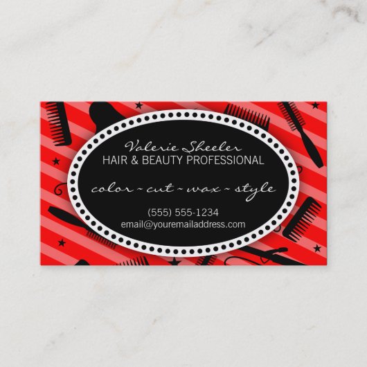 クラシックで赤い毛及び美しいのクーポン 割引カード (正面)