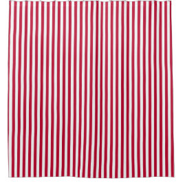 クラシックで赤い白のストライプパターン シャワーカーテン