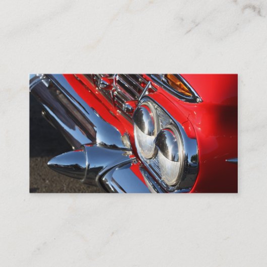 クラシックで赤い車の名刺 名刺 (正面)