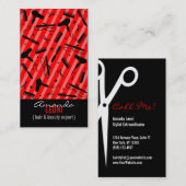 クラシックで赤く及び黒いサロンは垂直に用具を使います 名刺 (正面/裏面)