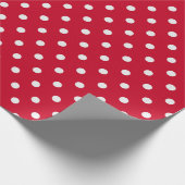 クラシックで赤く白い水玉模様 ラッピングペーパー (角)