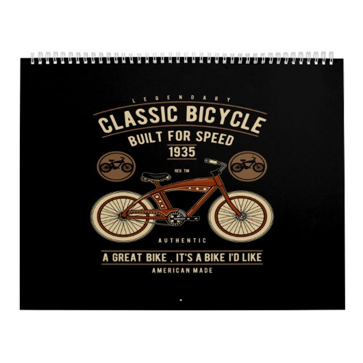 クラシックで速く作られた自転車 カレンダー (カバー)