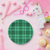 クラシックで陽気な格子縞|の緑 ペーパープレート (パーティー)