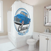 クラシックで青いトラック シャワーカーテン (インサイチュ)