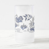 クラシックで青いヤナギのデザイン フロストグラスビールジョッキ (中央)