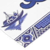 クラシックで青いヤナギの中国のデザイン テーブルクロス (アングル)