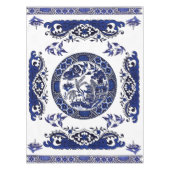 クラシックで青いヤナギの中国のデザイン テーブルクロス (正面)