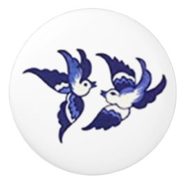 クラシックで青いヤナギの鳥のデザイン セラミックノブ