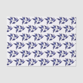 クラシックで青いヤナギの鳥のデザイン 薄葉紙