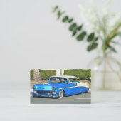 クラシックで青い車の名刺 名刺 (スタンド正面)