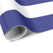 クラシックで青および白のストライプで赤いアクセントのギフト用包装紙 ラッピングペーパー (ロールコーナー)