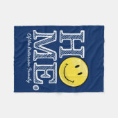 クラシックで黄色く幸せな顔|の引っ越し祝いパーティー フリースブランケット (正面(横))