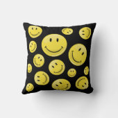 クラシックで黄色く幸せな顔 クッション (裏面)