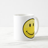 クラシックで黄色く幸せな顔 コーヒーマグカップ (正面右)