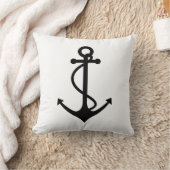 クラシックで黒いいかり クッション (ブランケット)