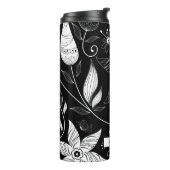 クラシックで黒い花のカスタム タンブラー (回転左)