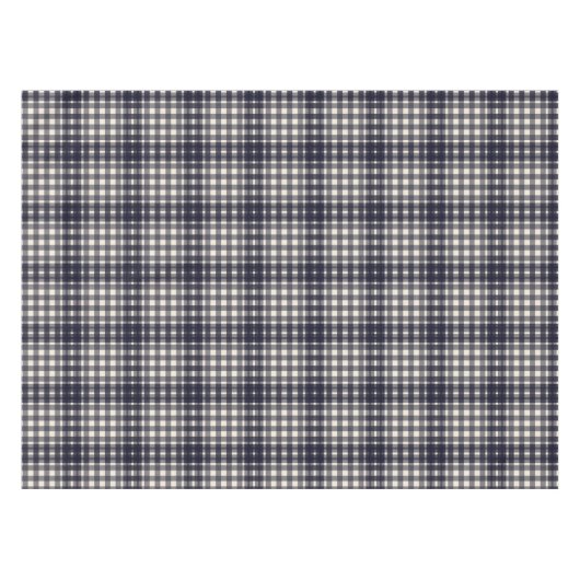 クラシックで黒く、クリーム色の格子縞 テーブルクロス (正面(横))