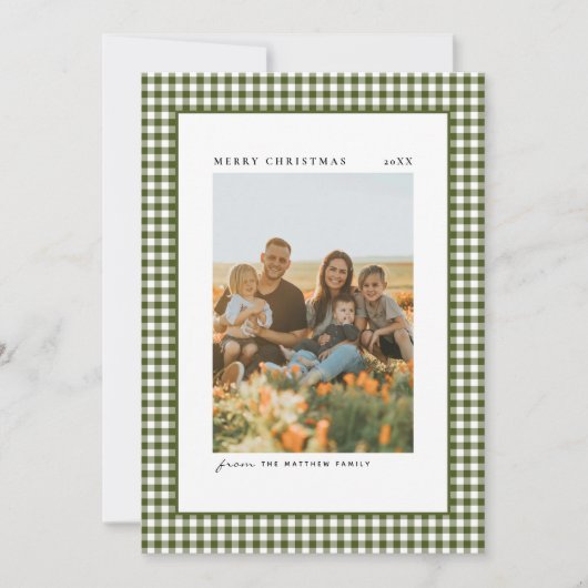クラシックとエレガントギンガムの家族の写真 シーズンカード (正面)