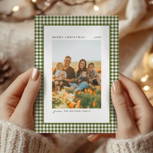 クラシックとエレガントギンガムの家族の写真 シーズンカード