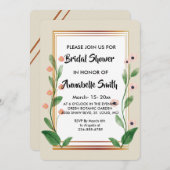 クラシックとエレガント洗練されたブライダルシャワー 招待状 (正面/裏面)