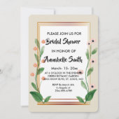 クラシックとエレガント洗練されたブライダルシャワー 招待状 (正面)