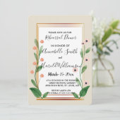 クラシックとエレガント洗練されたリハーサルディナー 招待状 (スタンド正面)