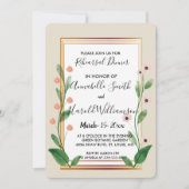 クラシックとエレガント洗練されたリハーサルディナー 招待状 (正面)