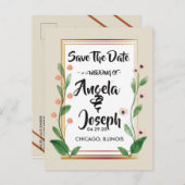 クラシックとエレガント洗練された保存日付 案内ポストカード (正面/裏面)