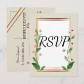 クラシックとエレガント洗練された出欠 インビテーションポストカード (正面/裏面)