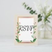 クラシックとエレガント洗練された出欠 インビテーションポストカード (スタンド正面)