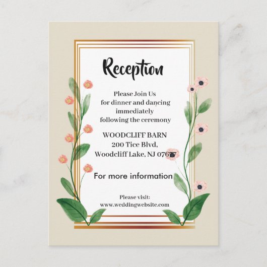 クラシックとエレガント洗練された披露宴 案内ポストカード (正面)