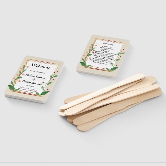 クラシックとエレガント洗練された結婚式 プログラム ハンドファン (組立なし)