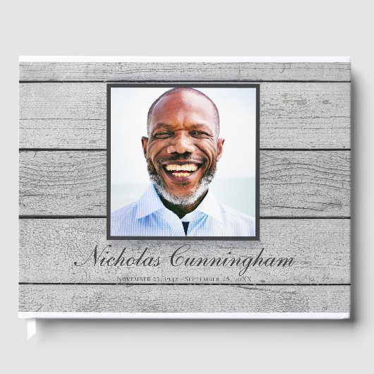 クラシックとシンプルフォトライトウッド記念碑 ゲストブック (正面)