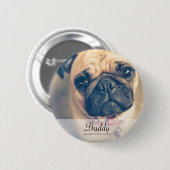 クラシックとシンプルペット写真追悼碑 缶バッジ (正面&裏面)