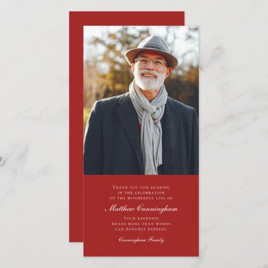 クラシックとシンプル写真記念 サンキューカード (正面/裏面)