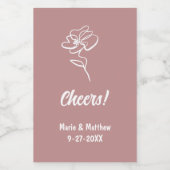 クラシックとダスティエレガントバラフローラスケッチ ワインラベル (シングルラベル)