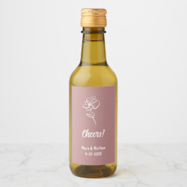 クラシックとダスティエレガントバラフローラスケッチ ワインラベル