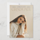 クラシックとヘッドラインエレガントフォトグラードマグネット マグネット招待状 (正面)