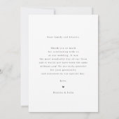 クラシックなお金持ちスクリプトのモノクロ写真の結婚式 サンキューカード (裏面)