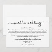 クラシックながらも縮小した少人数の結婚式のお知らせ (正面/裏面)