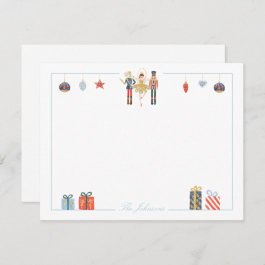 クラシックなくるみ割り人形のクリスマスステーショナリー ノートカード (正面/裏面)