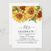 クラシックなひまわりユーカリ 招待状 (正面/裏面)
