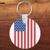クラシックなびくアメリカ国旗のデザイン キーホルダー (裏面)
